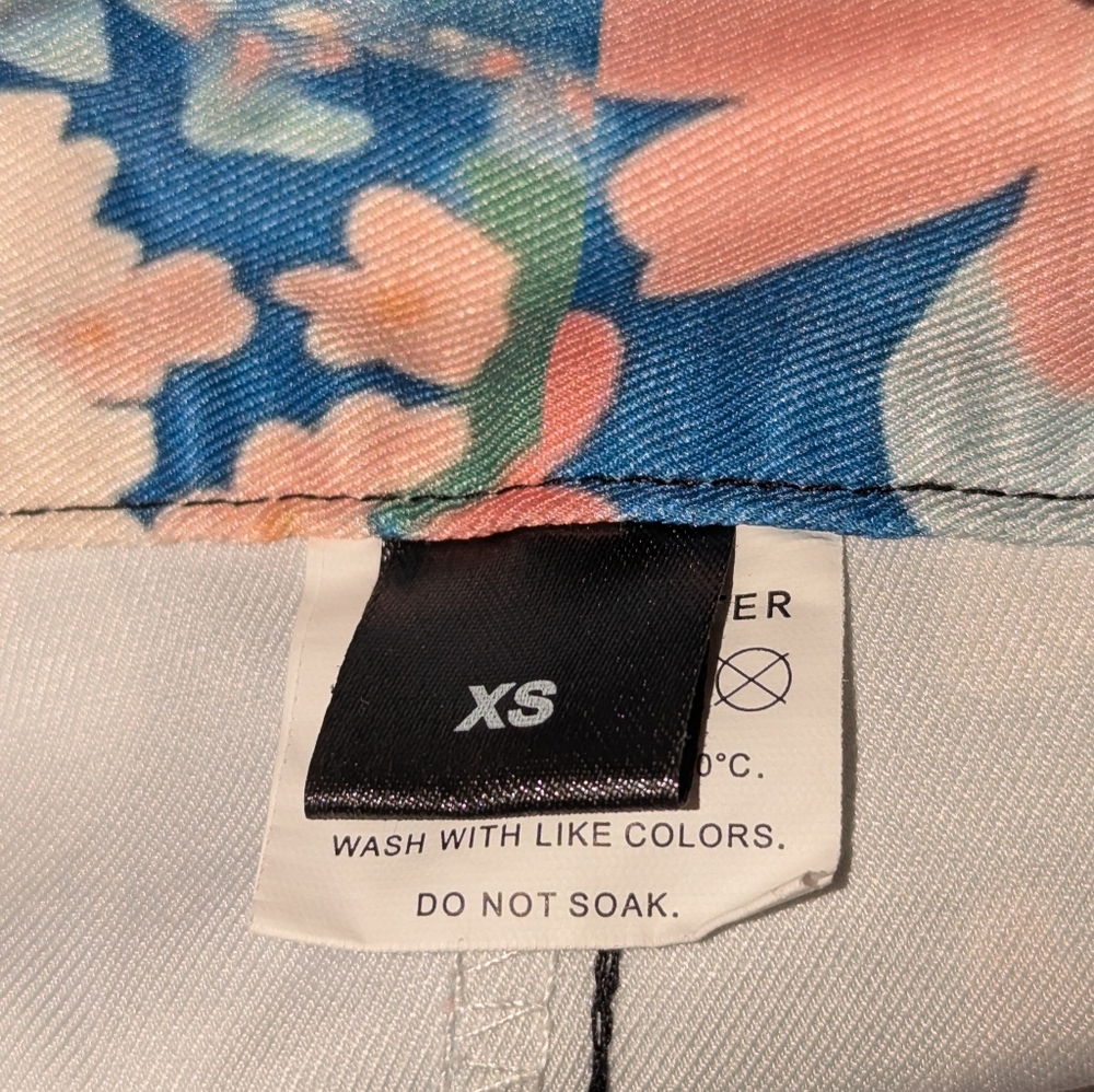 Shein XS (4-6) Floral Blue Daisy Print Flare Pants - Picture 3 of 4